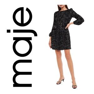 Maje Black and White Patterned Dress